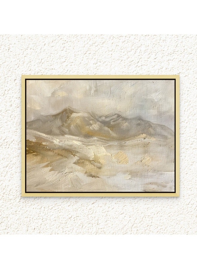 Art Decor Framed Canvas Wall Art of Abstract Mountain Landscape Neutral Tones Mountain Print Wall Decor for Home Office Living Room Bedroom Gifting - Image 1