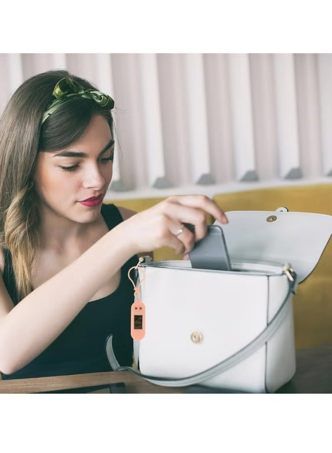 4 Pieces Keychain Pocket Watch - Mini Key Ring Digital Watch, Suitable for Children Student Exam Oval Small Wall Watch Creative Silent Exam Digital Electronic Watch - Image 3