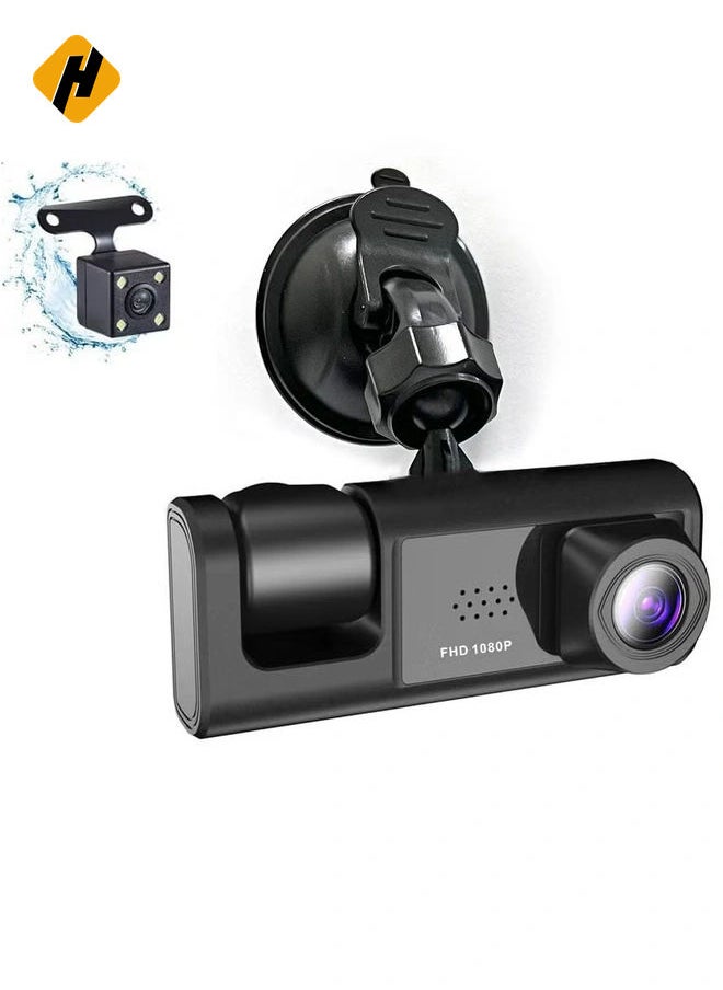 HuHa 4-Channel Car Dash Camera – 130° Wide Angle, 1296x1080P Front, Inside, and Rear Cameras  - Image 1