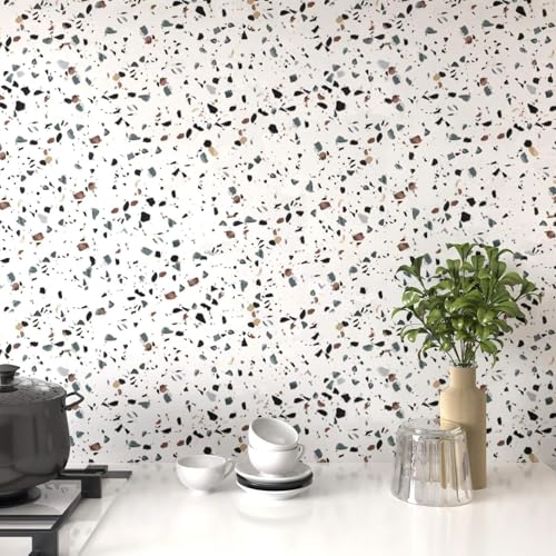 ELTON Granite Self Adhesive Waterproof Contact Film Wallpaper for Countertops Cupboard Door, Almirah, Fridge, Tabletop, Wall, Floor (EL2222, Glossy White Spotted Granite, 16X 144 INCH) - Image 3