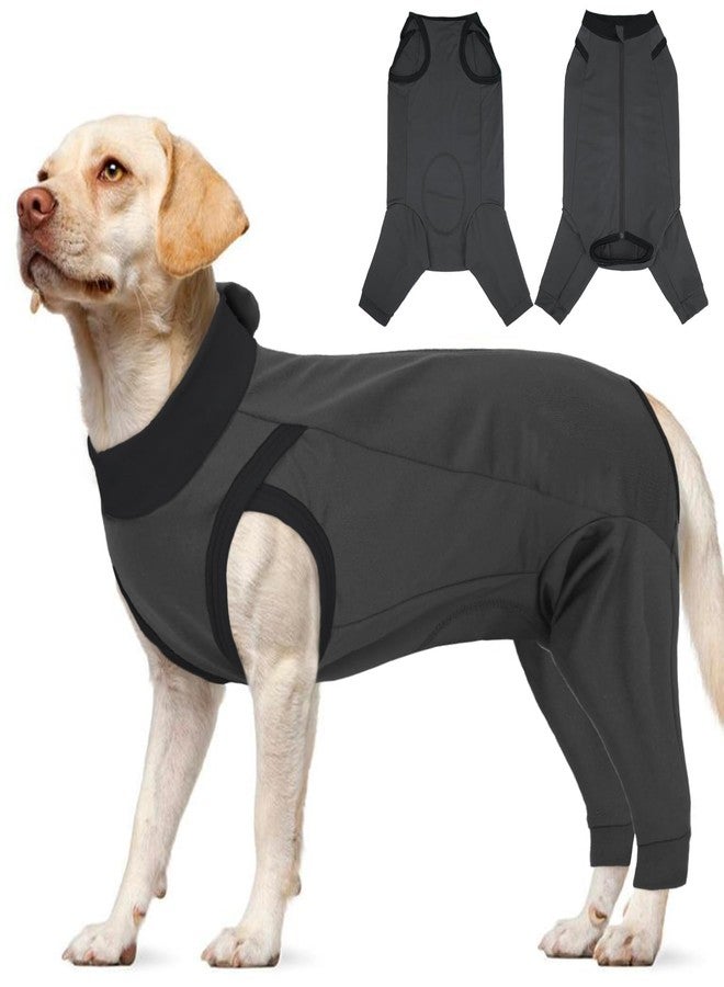 T'CHAQUE Dog Surgery Suit for Dogs After Surgery, Dog Onesie for Spay Surgery Female, Anti Licking Rear Leg Sleeve, Bodysuit for Abdominal Wounds Skin Disease,Substitute E-Collar & Cone, Gray, XL - Image 1