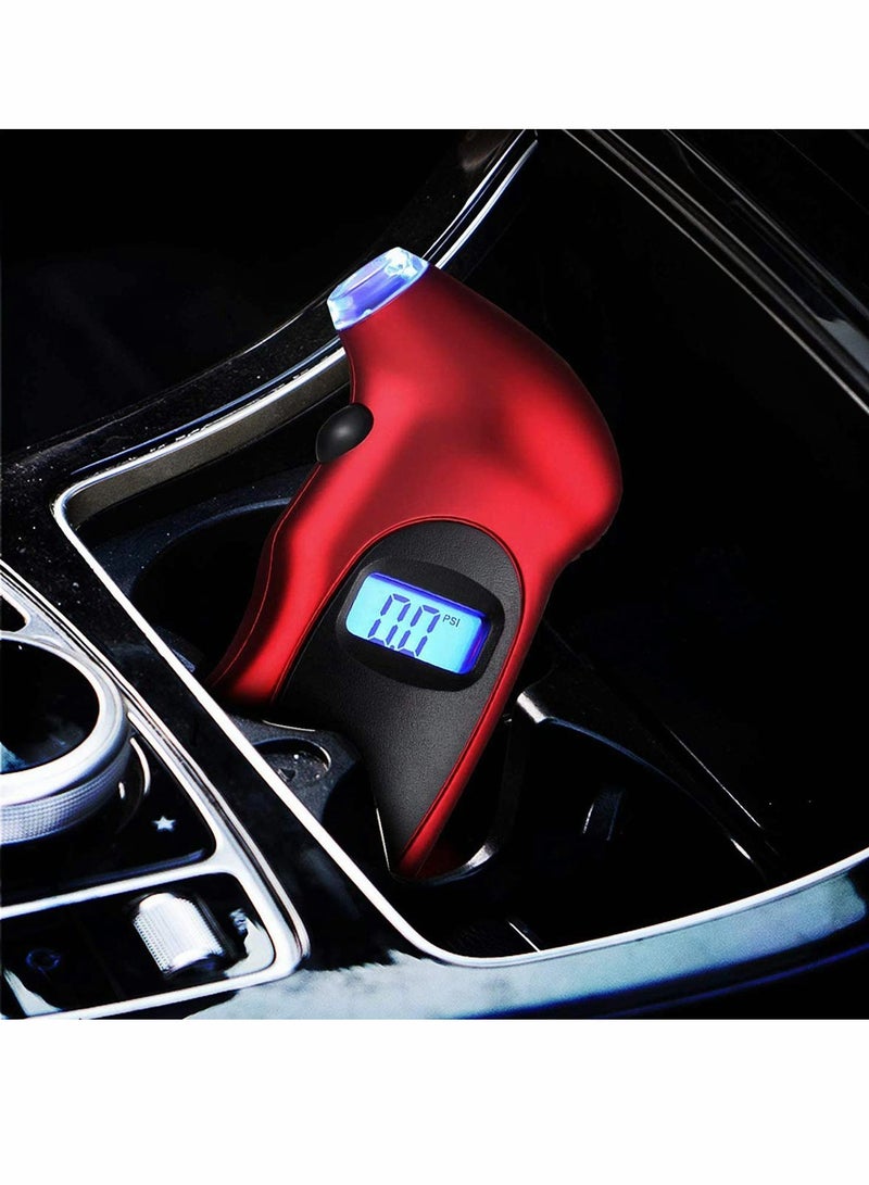 Digital Tyre Pressure Gauge Accurate 150 PSI 4 Ranges with Backlight LCD Display and Non Slip Grip Tyre Pressure Checker for Cars Bikes Motorcycles (Not compatible with Presta valves) - Image 3