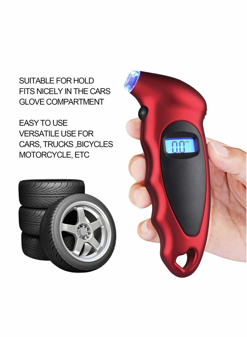 Digital Tyre Pressure Gauge Accurate 150 PSI 4 Ranges with Backlight LCD Display and Non Slip Grip Tyre Pressure Checker for Cars Bikes Motorcycles (Not compatible with Presta valves) - Image 4