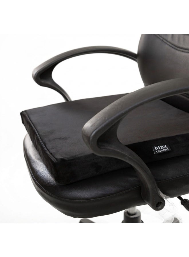 ماكس كمفورت شيت مربع ميموري فوم طبي لتخفيف الضغط وآلام الجلوس,وسادة جلوس مريحة للمكاتب والسيارات,دعم متوازن وثبات عالي للاستخدام اليومي,من ماكس كومفرت,اسود ,مقاس كبير 42*42 - Image 1