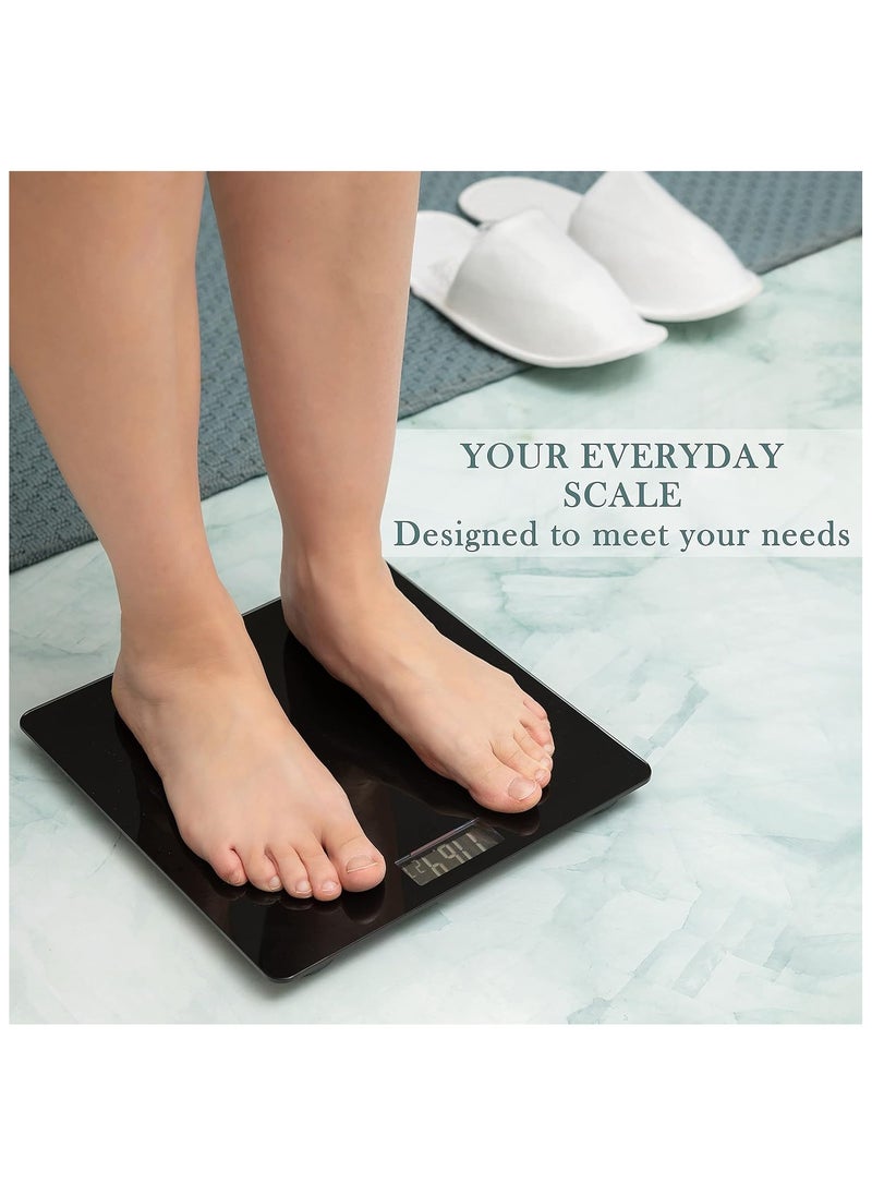 Hihonor - Digital Body Weight Bathroom Scale Smart Scale Step-on Technology with Easy Read LCD, Up to 400 Pounds Perfect Digital Home Scale,10 Inch Black Highly Accurate Scale for Body Weight - Image 1