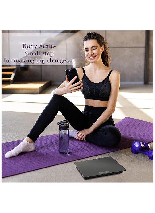 Hihonor - Digital Body Weight Bathroom Scale Smart Scale Step-on Technology with Easy Read LCD, Up to 400 Pounds Perfect Digital Home Scale,10 Inch Black Highly Accurate Scale for Body Weight - Image 1