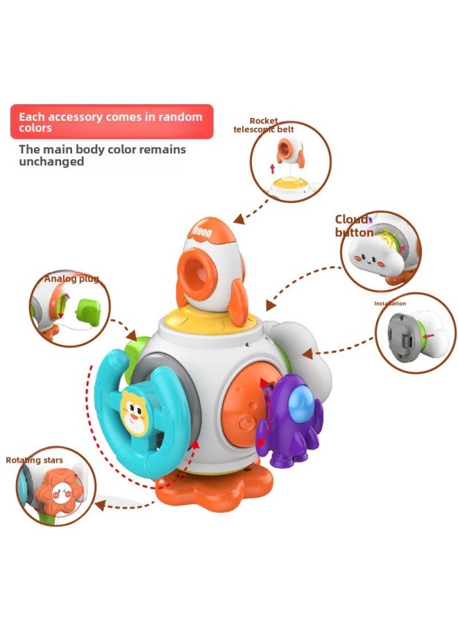 Generic - Baby Toy Busy Ball Hand Grab Ball Puzzle Soft Rubber Rattle 0-1 Year Old Baby Early Education Turnaround Music Toy-Color:Cute Elephant Busy Ball - Image 1