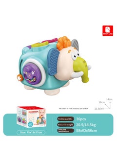 Baby Toy Busy Ball Hand Grab Ball Puzzle Soft Rubber Rattle 0-1 Year Old Baby Early Education Turnaround Music Toy-Color:Cute Elephant Busy Ball