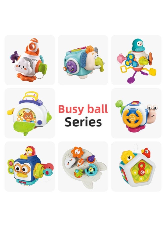 Generic - Baby Toy Busy Ball Hand Grab Ball Puzzle Soft Rubber Rattle 0-1 Year Old Baby Early Education Turnaround Music Toy-Color:Cute Elephant Busy Ball - Image 1