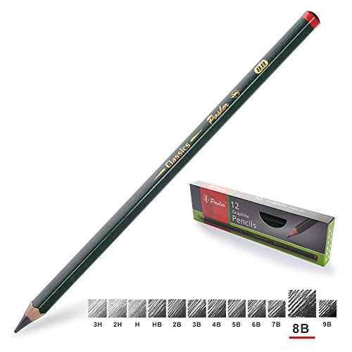 Pasler Professional Graphic Sketching Drawing Pencils 12 Count (8B) - Image 1