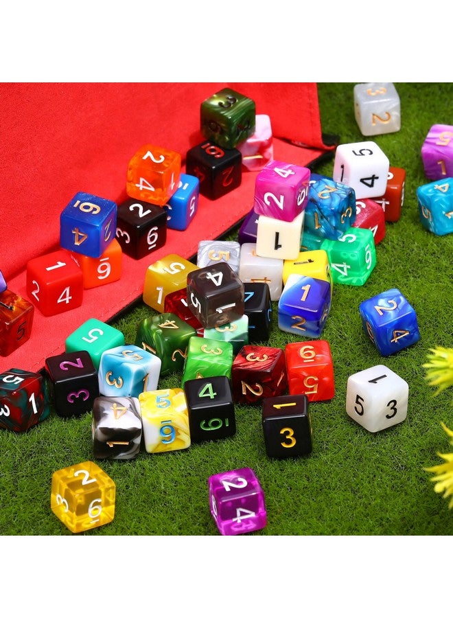 Skylety Skylety 100 Pieces Polyhedral Dice Set with Black Pouch Polyhedral Dice Compatible with RPG MTG Table Games Multi Colored Assortment (6 Sided)  - Image 1