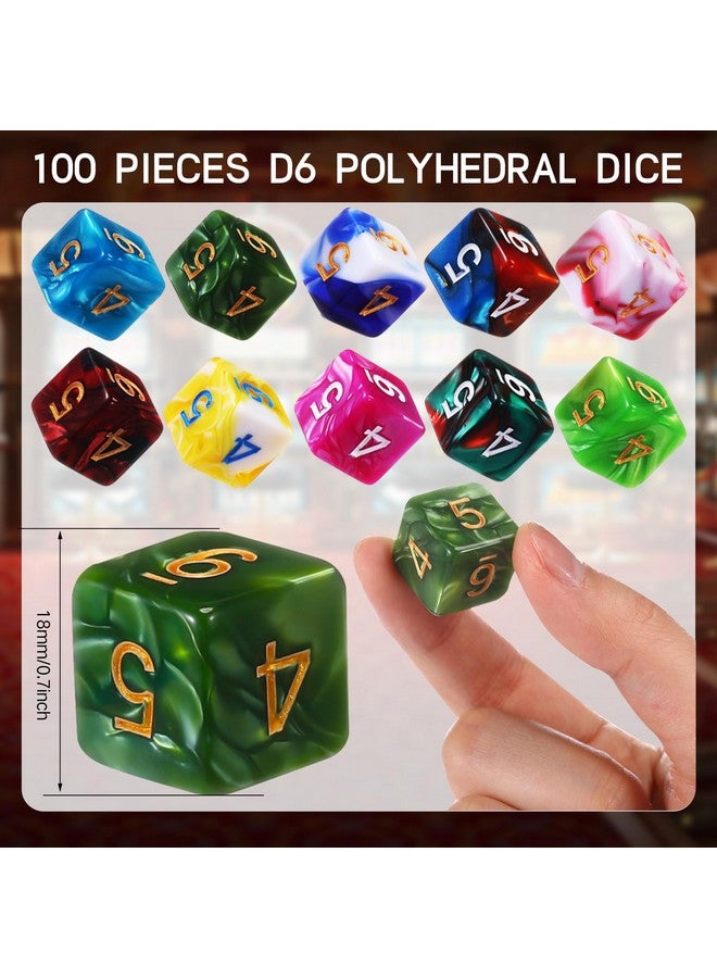 Skylety Skylety 100 Pieces Polyhedral Dice Set with Black Pouch Polyhedral Dice Compatible with RPG MTG Table Games Multi Colored Assortment (6 Sided)  - Image 2