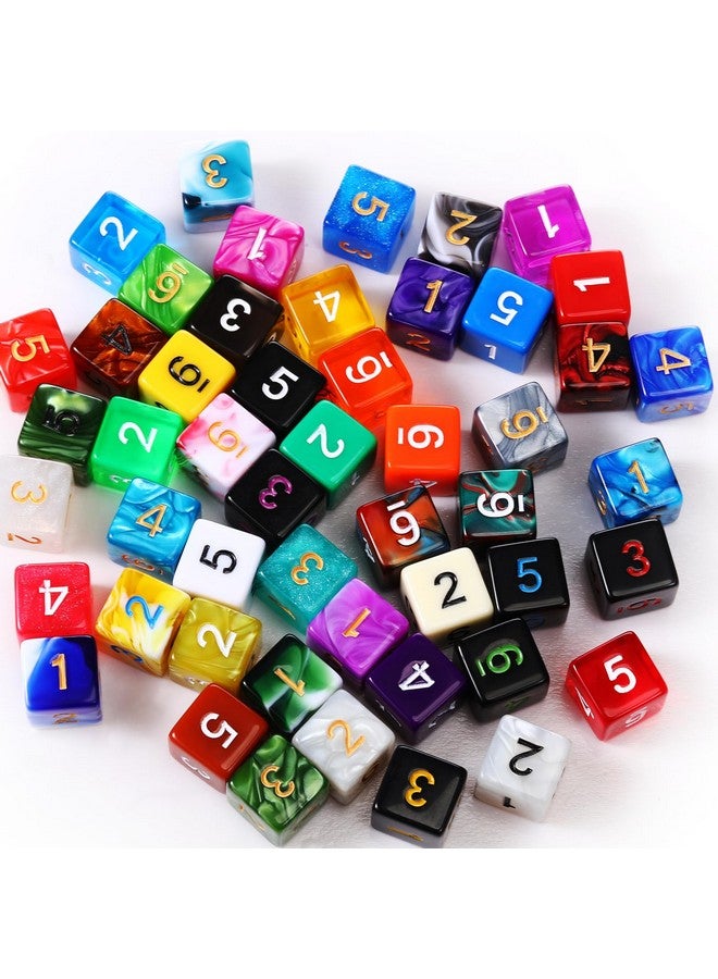 Skylety Skylety 100 Pieces Polyhedral Dice Set with Black Pouch Polyhedral Dice Compatible with RPG MTG Table Games Multi Colored Assortment (6 Sided)  - Image 5