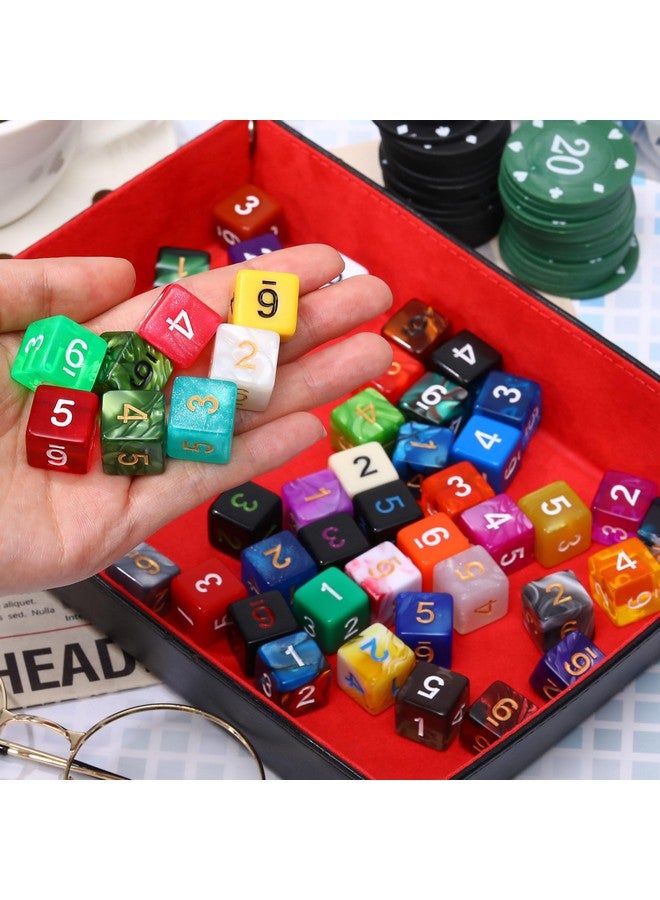 Skylety Skylety 100 Pieces Polyhedral Dice Set with Black Pouch Polyhedral Dice Compatible with RPG MTG Table Games Multi Colored Assortment (6 Sided)  - Image 3