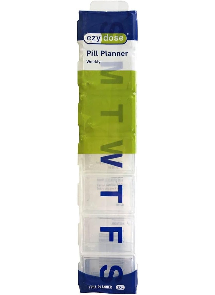Ezy Dose EZY DOSE Weekly (7-Day) Pill Organizer, Vitamin Case and Medicine Box, Clear Lids, 2X-Large 