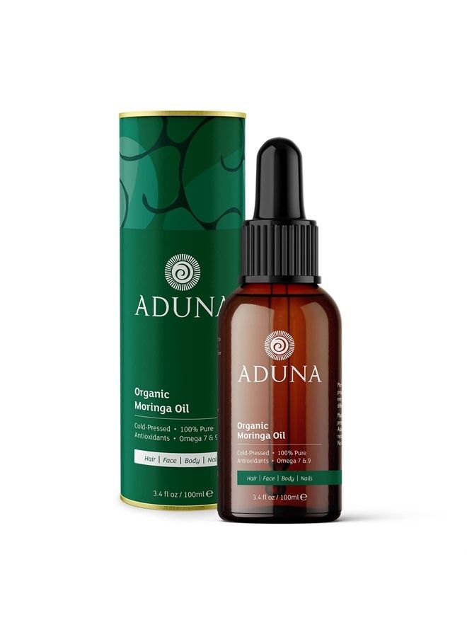 Aduna Moringa Oil | 100% Organic Moringa Oil | 3.4fl oz Pure Moringa Oil | Unrefined Cold-Pressed Body, Hair & Face Oil | Best for Fine Lines and Moisturizing | Antioxidants - BBD 10/23 - Image 1