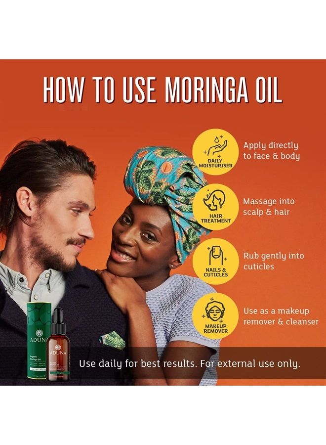 Aduna Moringa Oil | 100% Organic Moringa Oil | 3.4fl oz Pure Moringa Oil | Unrefined Cold-Pressed Body, Hair & Face Oil | Best for Fine Lines and Moisturizing | Antioxidants - BBD 10/23 - Image 2