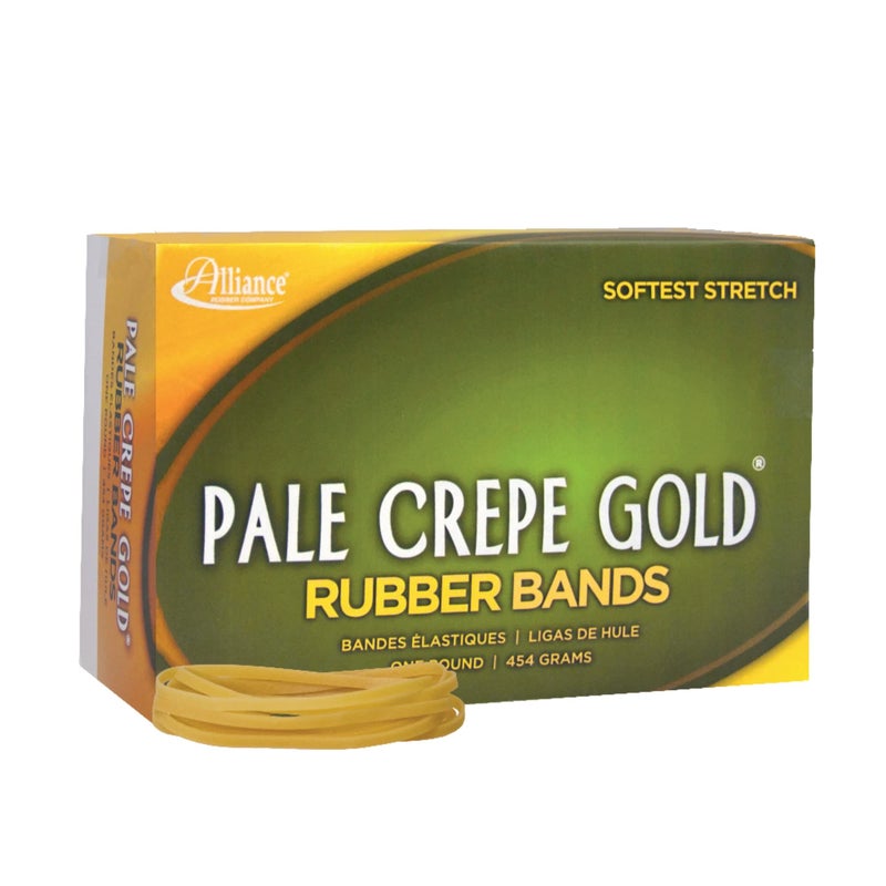 Alliance Rubber 20335 Pale Crepe Gold Rubber Bands Size 33 1 lb Box Contains Approx 970 Bands 3 12 x 18 Golden Crepe - Image 2