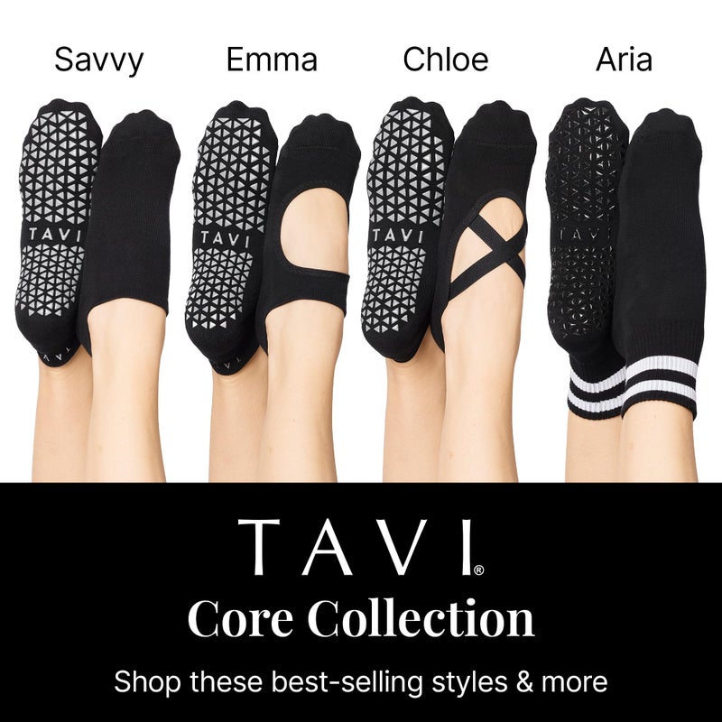 TAVI Savvy Pilates Socks - Non-slip Grip Socks for Women for Yoga, Barre, Dance, Lagree and Fitness Clothing with Grippy Sole, Heel Tab and Arch Support - Haze, Medium - Image 5
