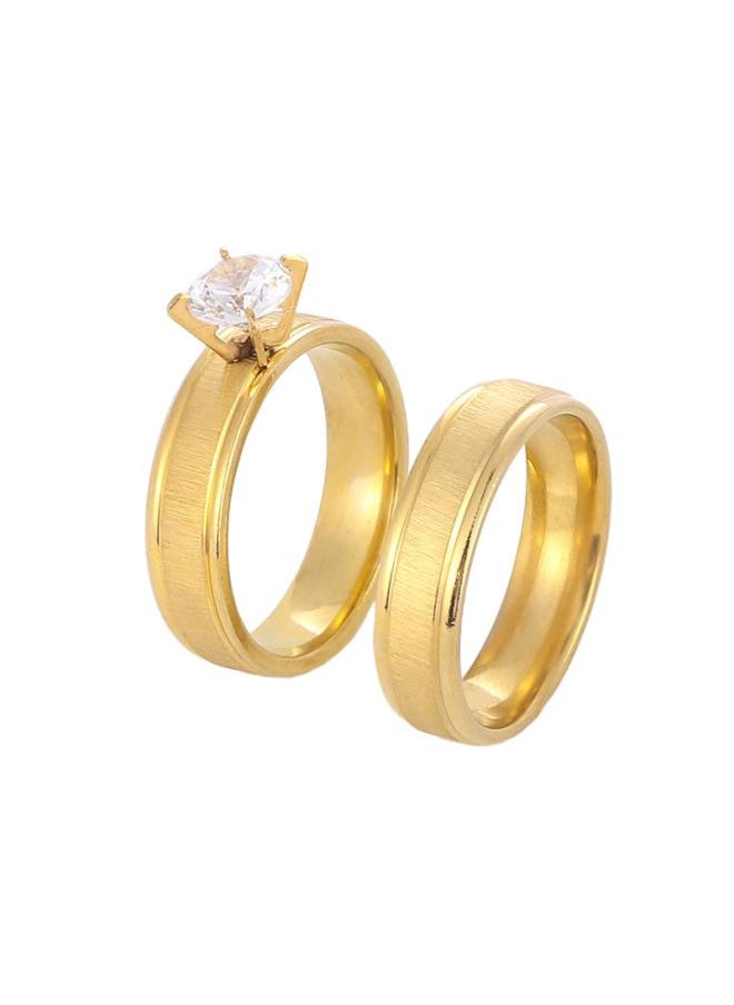 Generic European And American Explosions Diamond Ring Stainless Steel Zircon Jewelry Couple Pair Ring Female Frosted Diamond Titanium Steel Ring Jewelry 