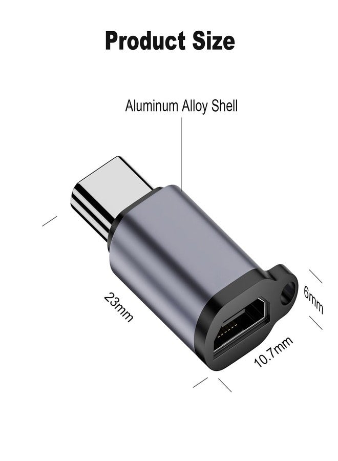 AreMe Micro USB 2.0 to USB C Adapter (4 Pack), Micro USB Female to USB Type C Male Converter Connector Support Charge Data Sync for Galaxy Type-C Phones, Tablets and More (Grey) - Image 5