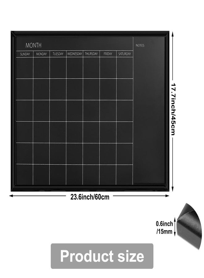 TORASO لوحة طباشيرية للتقويم من TORASO، مقاس 17.7 × 23.6 بوصة، سطح مغناطيسي، إطار أسود، لوحة طباشيرية للتخطيط، مذكرات الجدول الدراسي، لوحة معلقة للمكتب والمدرسة والمنزل (YLHB-BK-4560) - Image 2