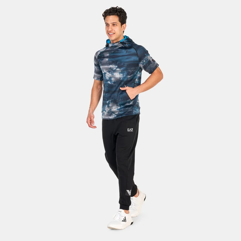 EA7 Emporio Armani Men's Vigor 7 Half Sleeve Hooded Sweatshirt