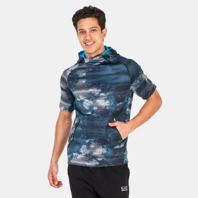 EA7 Emporio Armani Men's Vigor 7 Half Sleeve Hooded Sweatshirt