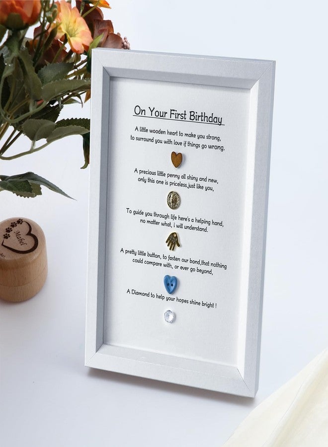 wavvter Nephew First Birthday Gift Memorial Photo Frame Gift for Baby Boy or Girl Birthday Keepsake for New Parent (White) - Image 3