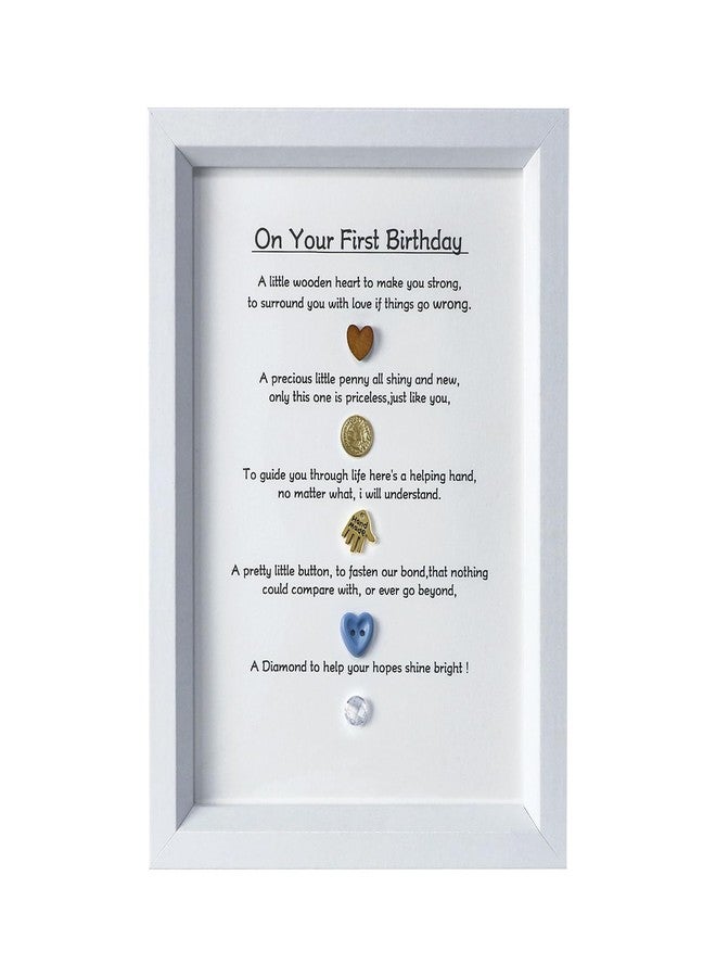 wavvter Nephew First Birthday Gift Memorial Photo Frame Gift for Baby Boy or Girl Birthday Keepsake for New Parent (White) - Image 1