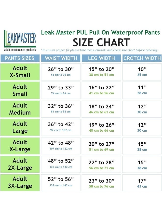 LeakMaster Adult PUL Waterproof Pants - Soft, Quiet, Breathable, Durable Adult Plastic Pants - Image 2