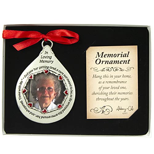 Cathedral Art 'In Loving Memory' Frame for Women - Teardrop Ornament, 2-3/4-Inch, Silver - Image 3