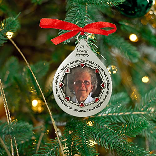 Cathedral Art 'In Loving Memory' Frame for Women - Teardrop Ornament, 2-3/4-Inch, Silver - Image 4