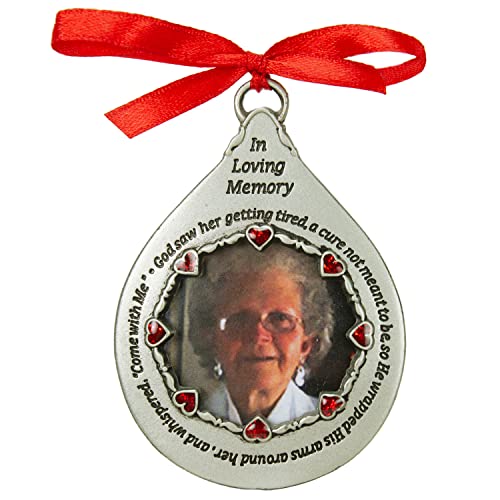 Cathedral Art 'In Loving Memory' Frame for Women - Teardrop Ornament, 2-3/4-Inch, Silver - Image 5