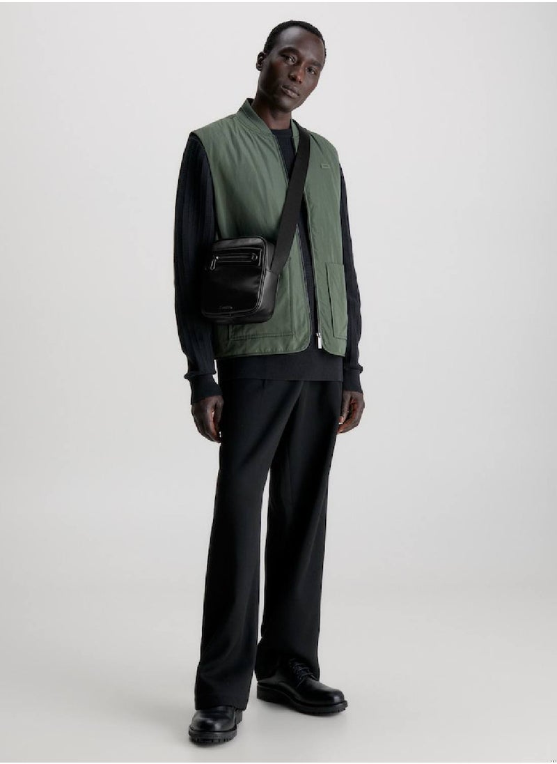 CALVIN KLEIN - Men's Small Reporter Bag -  recycled and water-based faux leather exterior, Black - Image 1