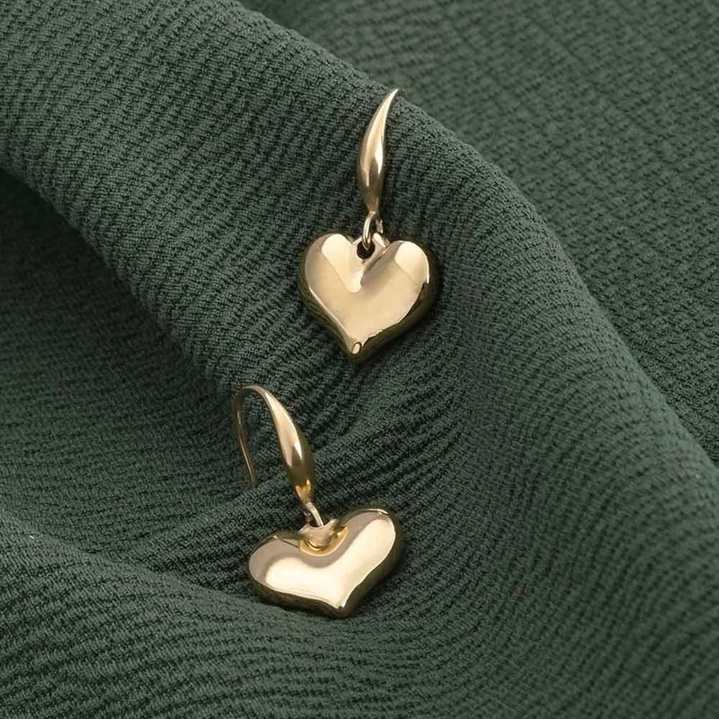 Palmonas  PALMONAS Dangling Heart Drop Earrings for Women | 18K Gold Plated, Waterproof & Anti-Tarnish for Women | Best Price UAE