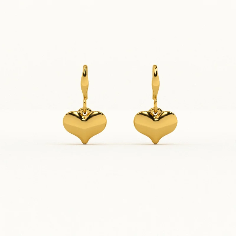 بالموناس PALMONAS Dangling Heart Drop Earrings for Women | 18K Gold Plated, Waterproof & Anti-Tarnish