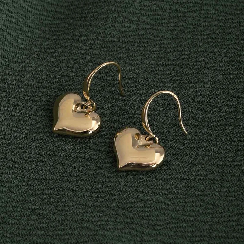 بالموناس PALMONAS Dangling Heart Drop Earrings for Women | 18K Gold Plated, Waterproof & Anti-Tarnish