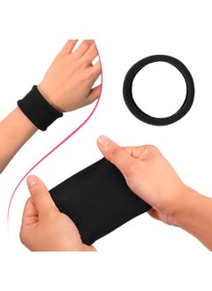 eBoot EBOOT 20 Pieces Large Cotton Stretch Hair Ties Bands Rope Ponytail Holders Headband for Thick Heavy or Curly Hair, 6.5 cm in Diameter (Black)  - Image 5