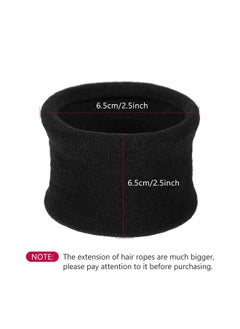 eBoot EBOOT 20 Pieces Large Cotton Stretch Hair Ties Bands Rope Ponytail Holders Headband for Thick Heavy or Curly Hair, 6.5 cm in Diameter (Black)  - Image 3