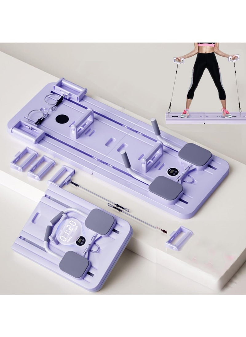 GUDOO - Pilates Reformer Machine with Timer, Foldable Pilates Machine for Home Use and Gym Workout, 5 in 1 Pilates Board, Suitable for Advanced and Beginners Users - Image 1