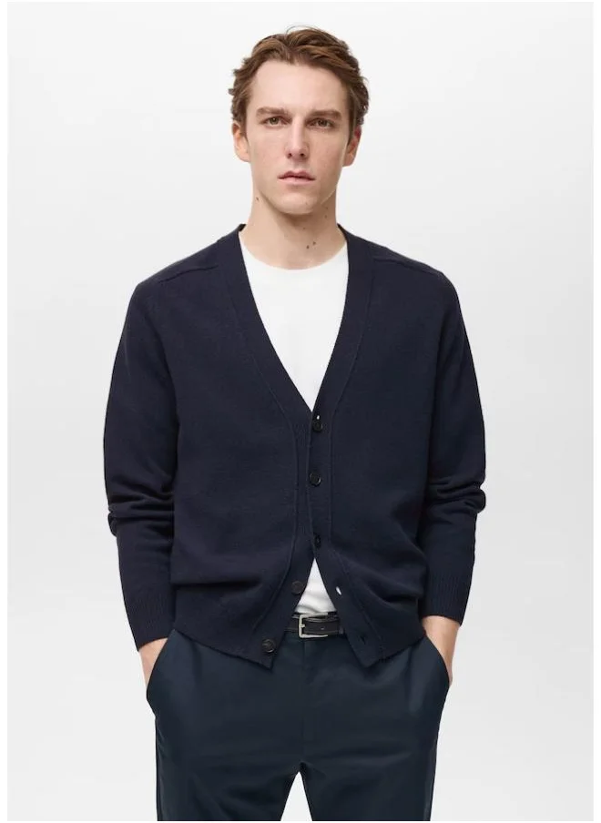 مانجو مان Buttons Knitted Cotton Cardigan