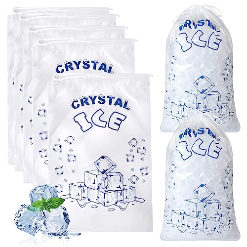 ENNIYU Ice Bags 10 lb with Drawstring, 50 Count Ice Bags for Ice Machine, Heavy-Duty Reusable Ice Cube Bag, Portable Storage and Freezer Keeper - Image 1
