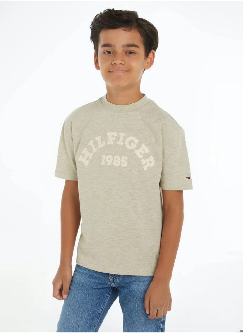 TOMMY HILFIGER Boys' Hilfiger Monotype 1985 Collection T-Shirt -  Pure organic cotton, Green