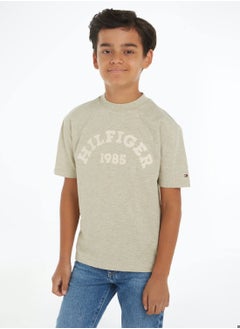 TOMMY HILFIGER Boys' Hilfiger Monotype 1985 Collection T-Shirt -  Pure organic cotton, Green  - Image 1