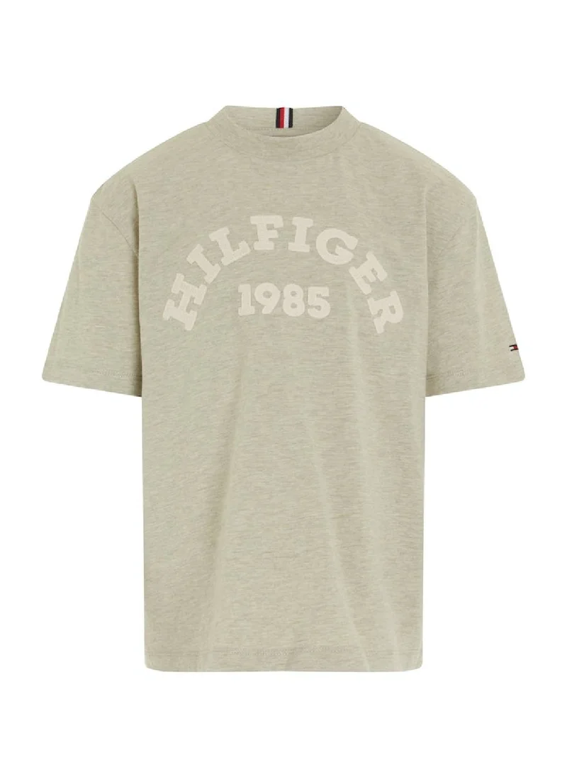 TOMMY HILFIGER Boys' Hilfiger Monotype 1985 Collection T-Shirt -  Pure organic cotton, Green