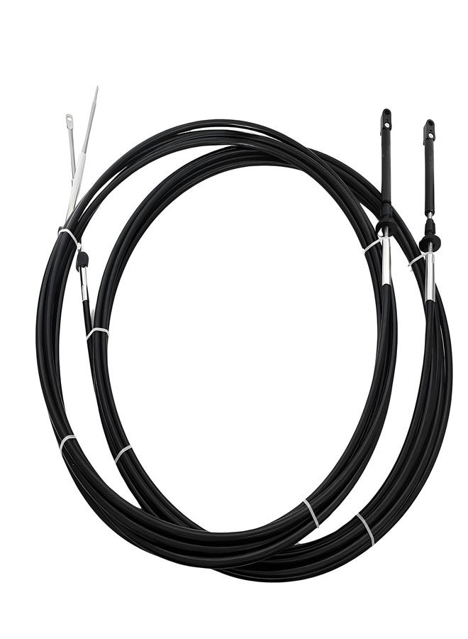 BOATCON 12FT Throttle Shift Remote Control Cable Replace 0173112 2Pcs Fits Johnson Evinrude BRP OMC Outboard Engine - Image 1