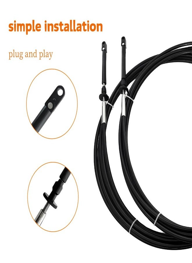 BOATCON 12FT Throttle Shift Remote Control Cable Replace 0173112 2Pcs Fits Johnson Evinrude BRP OMC Outboard Engine - Image 2