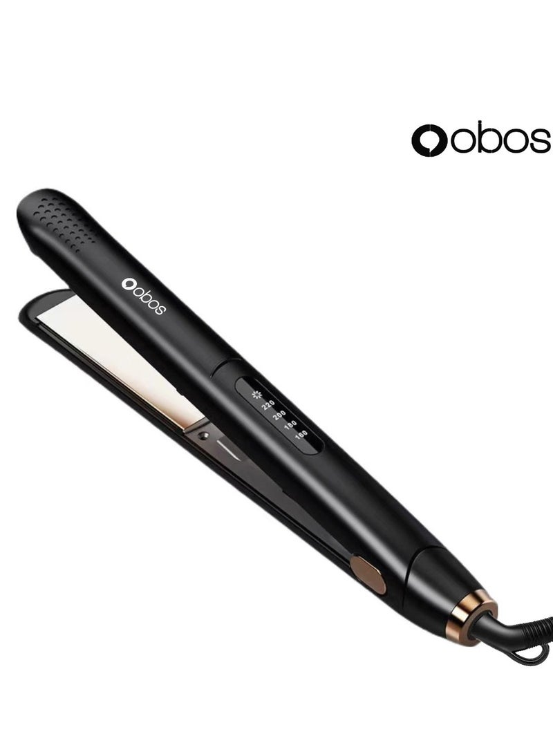 Obos Obos ceramic straightener, two-piece straightener, and ceramic coated curler slide smoothly, heat for 10 seconds, and reach up to 220 ° C, providing long-lasting curling/wavy/straightening effects on hair  - Image 1