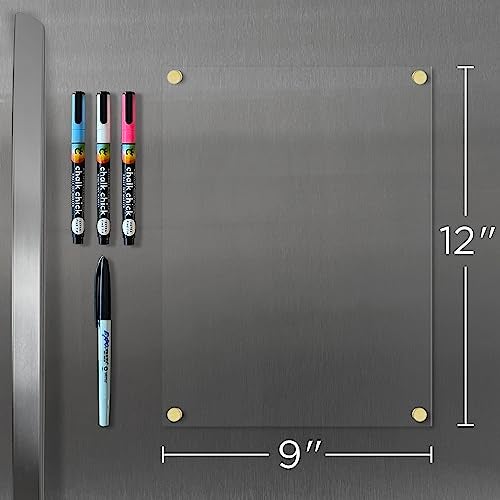 Visibly Magnetic Acrylic Blank Notes Board for Fridge, Wet/Dry-Erase Board for Refrigerator, Optional Color Marker Set - Image 3